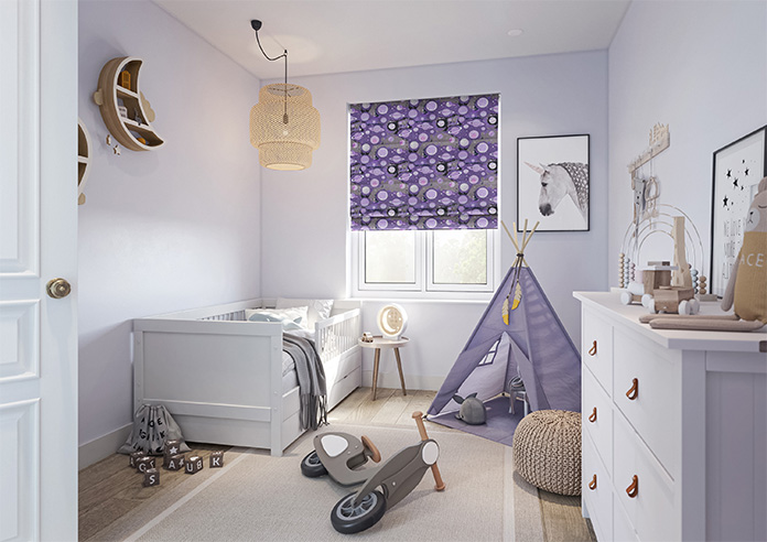 Interstellar, Violet Cosmos - Twist&Fit Roman Blind - Image 6